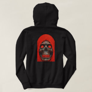 Moletom Caveira Encapuzada em Desenho Vermelho Fogo