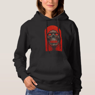 Moletom Caveira Encapuzada em Desenho Vermelho Fogo