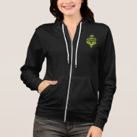 Caveira Verde E Cabos De Cartão Encaixam O Hoodie