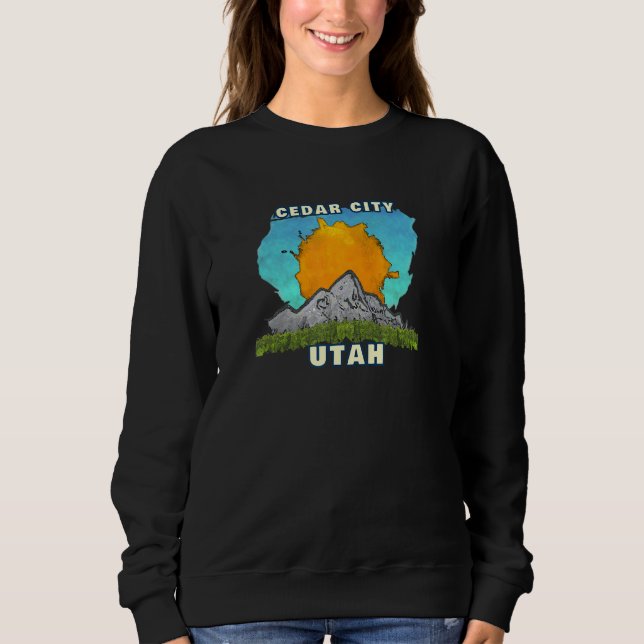 Moletom Cedar City Utah Mountain Sun Scenery (Frente)
