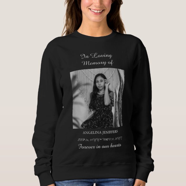 Moletom Celebração de Foto Mínima do Memorial Funeral da V (Frente)