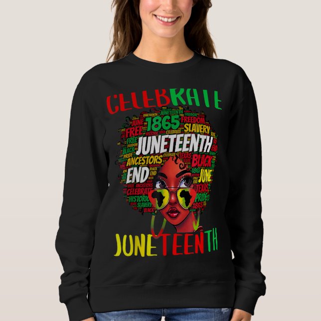 Moletom Celebrar 19 de junho História Negra Afro Melanin W (Frente)