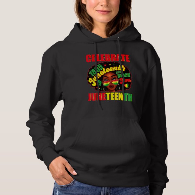 Moletom Celebrar Juneteeth 1865 Orgulho História Negra Afr (Frente)