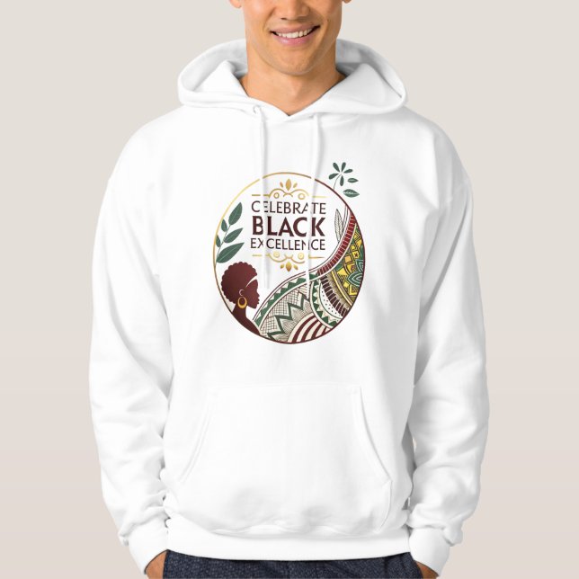 Moletom Celebrate Black Excellence – hoodie Gold & Black  (Frente)
