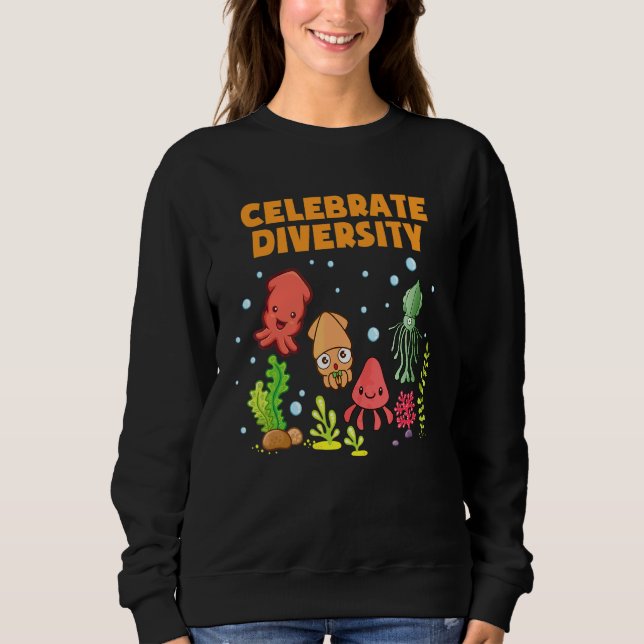 Moletom Celebre a Diversidade  Polvo    Choco Lula (Frente)