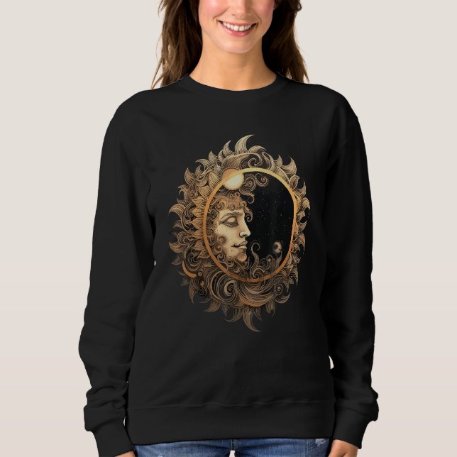 Moletom Celestial Space Sun Moon Boho Luna Solar Astronomy (Frente)