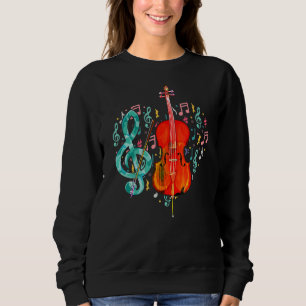 Moletom Cellist Hearble Treble Clef Music Notes Cello Play