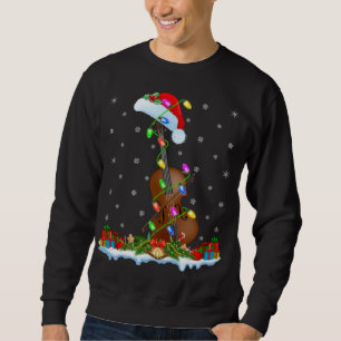Moletom Cello Music Lover Matando Santa Hat Cello Christm