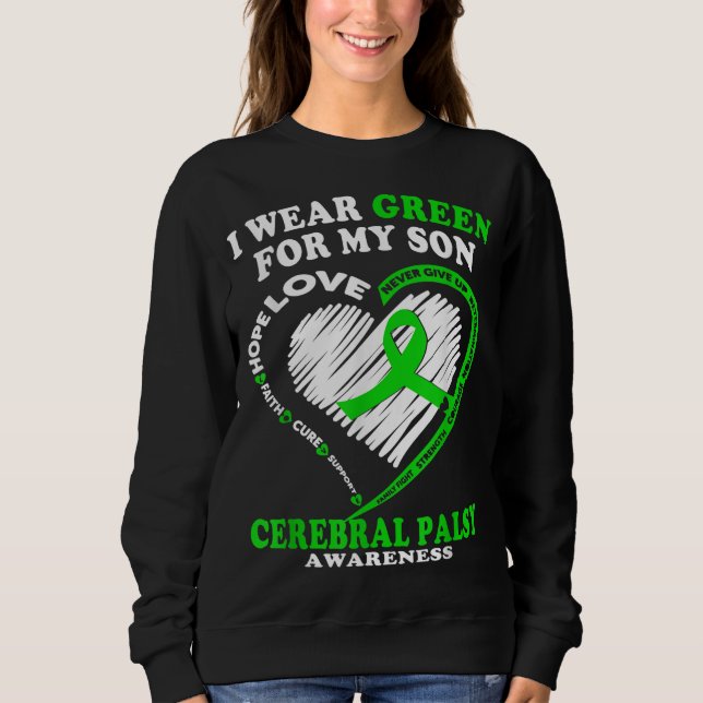 Moletom Célula Cerebral Para Pai Mãe - Eu Visto Verde Para (Frente)