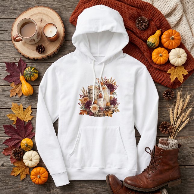 Moletom Centro de Mesa Floral com Vela de Outono Rústico (Criador carregado)