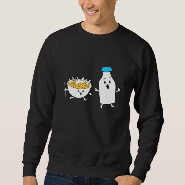 Moletom Cereais Que Perseguem Leite Cornflakes Cereal De C (Frente)