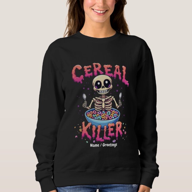Moletom Cereal Killer Breakfast Cereal Engraçado Skeleton (Frente)