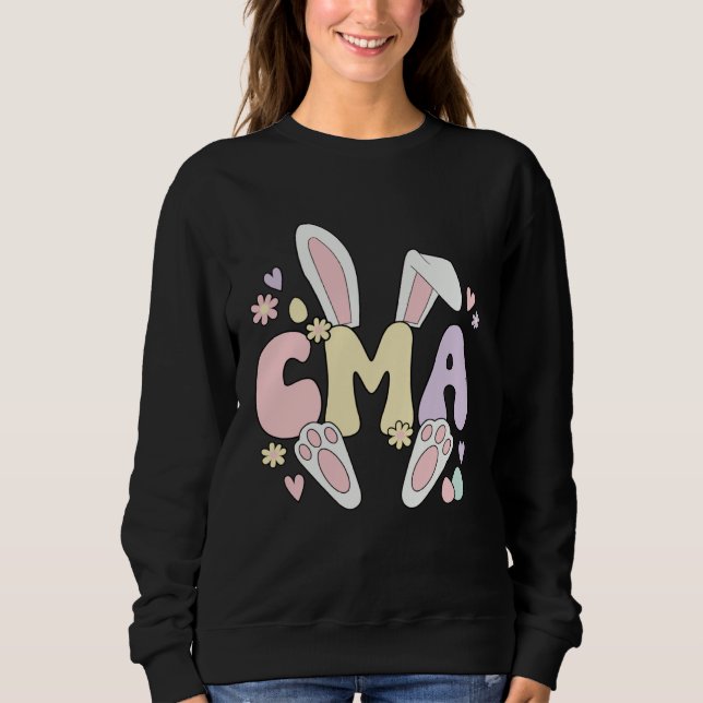 Moletom Certified Medical Assistant Easter Bunny CMA Easte (Frente)