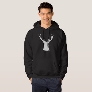 Moletom Cervos do branco da silhueta dos Antlers da cabeç