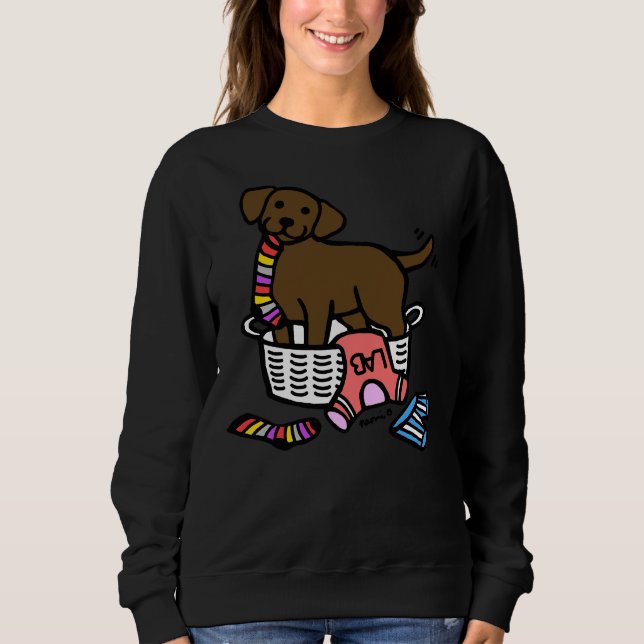 Moletom Cesto de Lavagem de Chocolate Labrador (Frente)