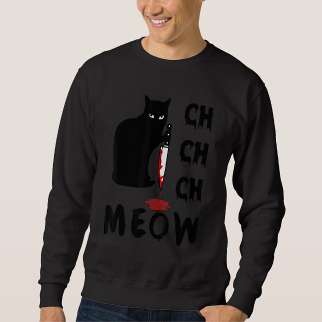 Moletom Ch Ch Ch Meow Scareen Halloween Cat Horror Slasher (Frente)