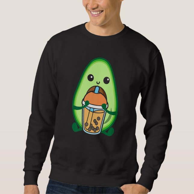 Moletom Chá Avocado Cute Avocado Bebendo Boba (Frente)