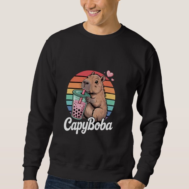 Moletom Chá Boba de Capivara Capyboba Engraçado (Frente)