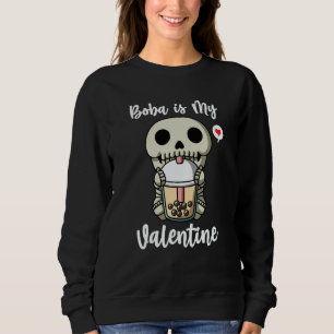 Moletom Chá de Boba é Meu Esqueleto de São Valentim Anti V