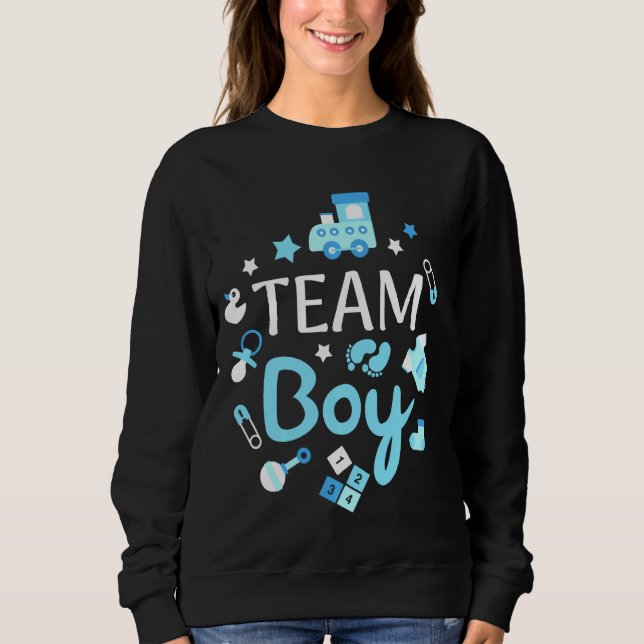 Moletom Chá de fraldas de Revisão de Gênero do Team Boy (Frente)