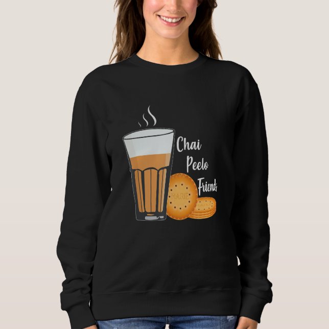 Moletom Chai Peelo Amigos Funny Hinidi Meme Chai Tea Bisc (Frente)