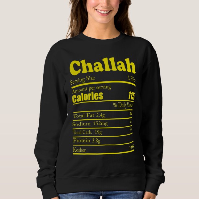 Moletom Challah Nutrition Facts Graças a Natal (Frente)