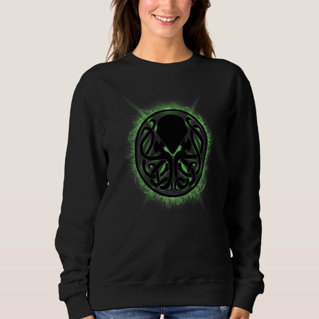 Moletom Chamas Verdes Cthulhu Steampunk Kraken (Frente)
