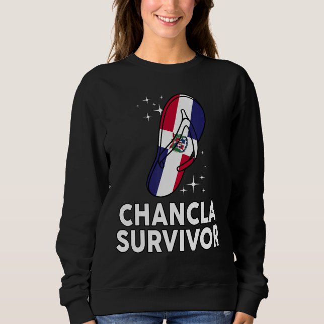 Moletom Chancla Survivor Dominican Republic Flag Hispanic  (Frente)
