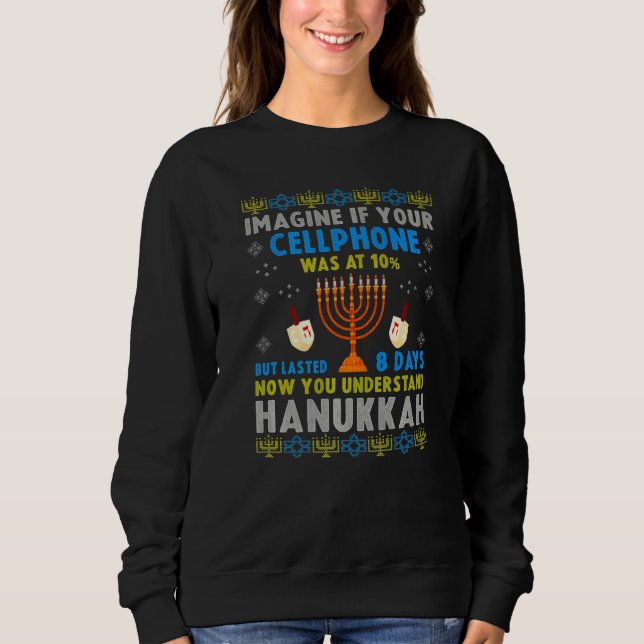 Moletom Chanukah Cellphone Cita Orgulho Judaico Ugly Hanuk (Frente)