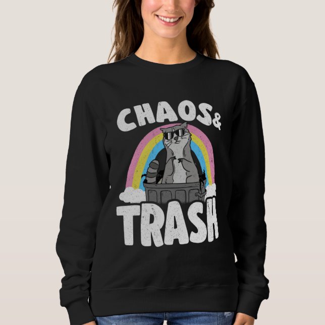 Moletom Chaos & Trash Garbage Panda Rainbow Raccoon (Frente)