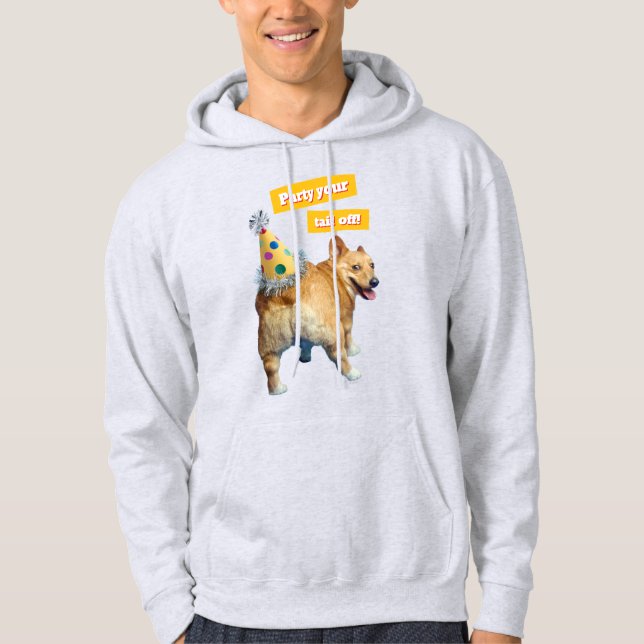Moletom Chapéu de Aniversário Bumbum de Corgi (Frente)