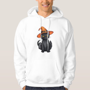 Moletom Chapéu de bruxa vestindo gato preto assustador