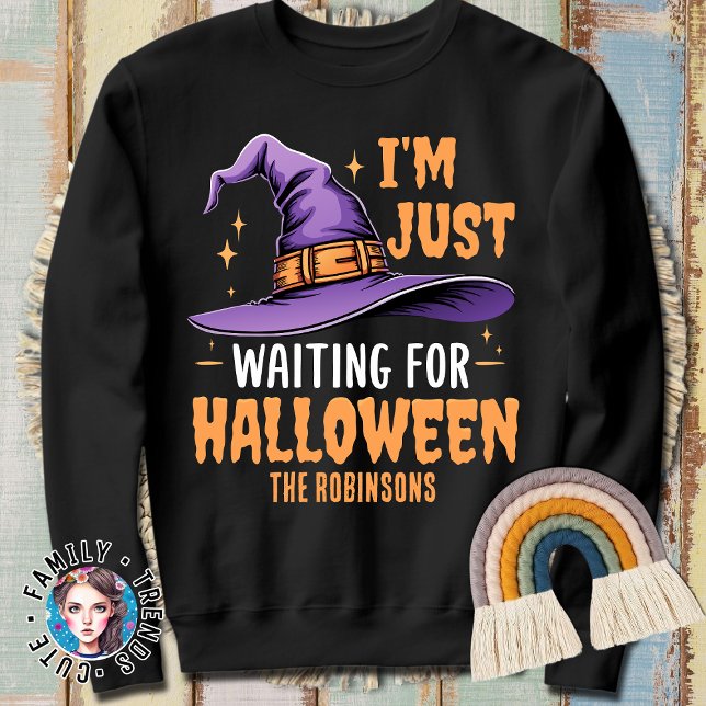Moletom Chapéu de Bruxas Esperando pelo Halloween (Criador carregado)