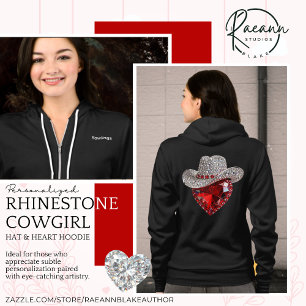 Moletom Chapéu de Cowgirl com Rhinestone Personalizado e M