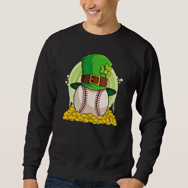 Moletom Chapéu de Leprechaun de Beisebol Sortudo Pilha de  (Frente)