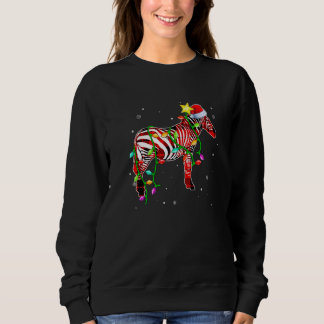 Moletom Chapéu de Natal do Papai Noel de Zebra Luzes de Na