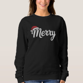 Moletom Chapéu de Natal Vermelho Preto Ousado Feliz Natal