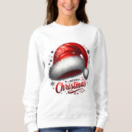 Moletom Chapéu de Papai Noel Escarlate com Brilho