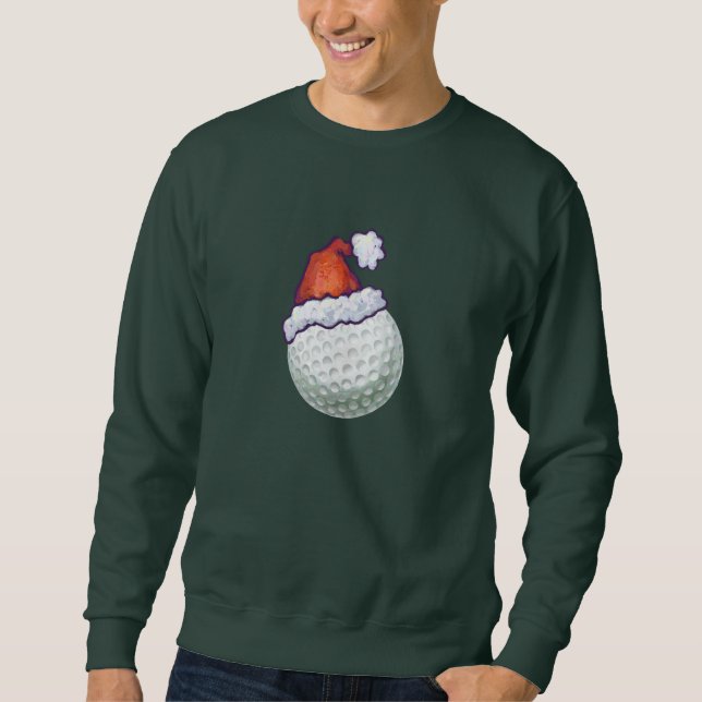 Moletom Chapéus de Natal de Golf Ball (Frente)