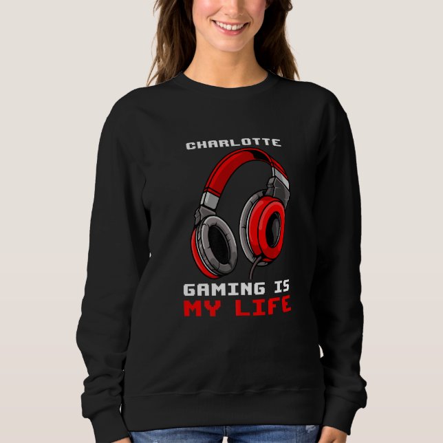 Moletom Charlotte Gaming É Minha Vida Personalizada (Frente)