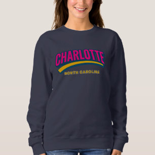 Moletom Charlotte North Carolina Bold City Design - Retro