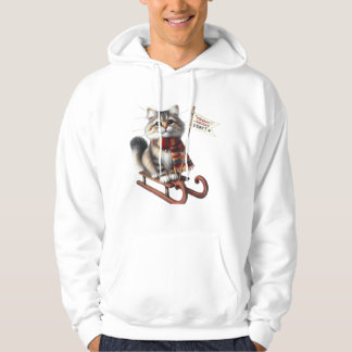 Moletom Charming Kitten on Sled: "Meowy Snowy Day!