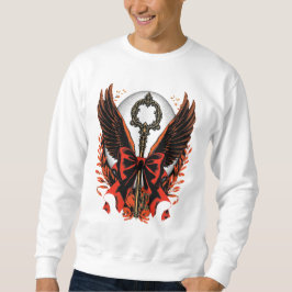 Moletom Chave do Arco Gótico Velvet com Asas e Lua