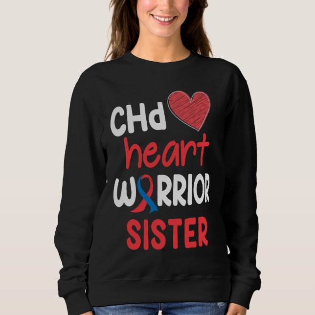 Moletom CHD Heart Disease Warrior Proud Sister Awareness R (Frente)