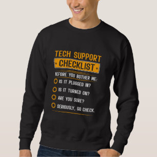 Moletom Checklist de suporte técnico engraçado Definiti de