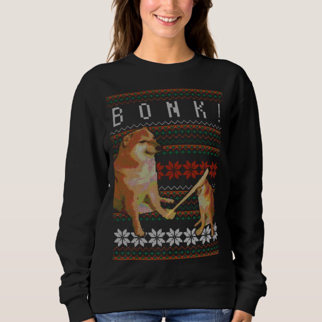 Moletom Cheems Bonk Ugly Christmas Sweater Doge Desig (Frente)