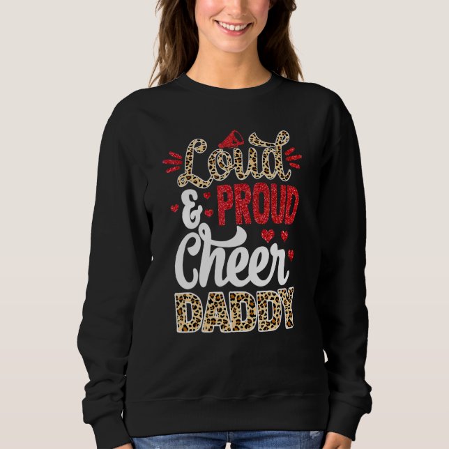 Moletom Cheer Daddy Biggest Fan Leopard Print And Pom Pom (Frente)