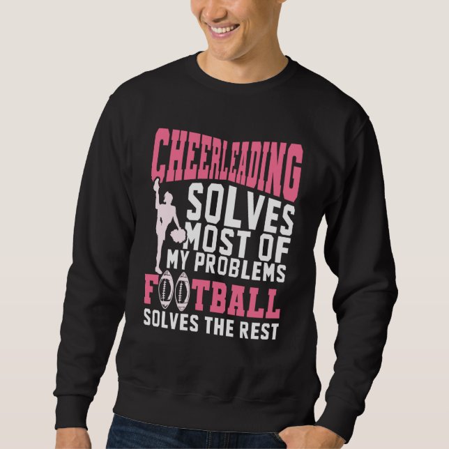 Moletom Cheerleading Solves My Problems Cheerleader Footba (Frente)