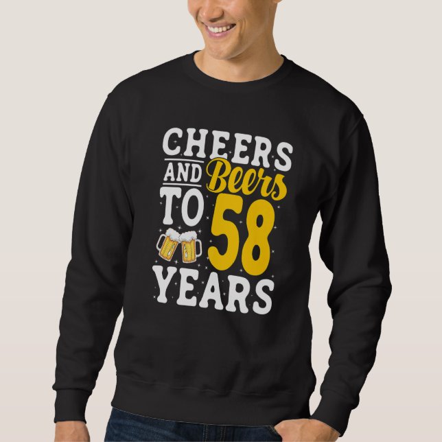 Moletom Cheers and Beers To 58 Years Beer Drinking 58 Year (Frente)