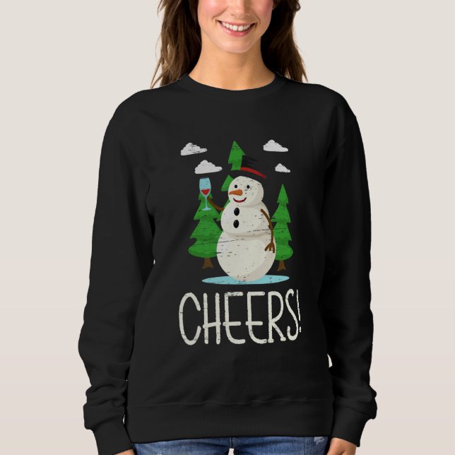 Moletom Cheers Santa Claus Snowman Happy Holidays (Frente)
